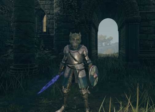 Your character wearing a dragon helmet in Elden Ring