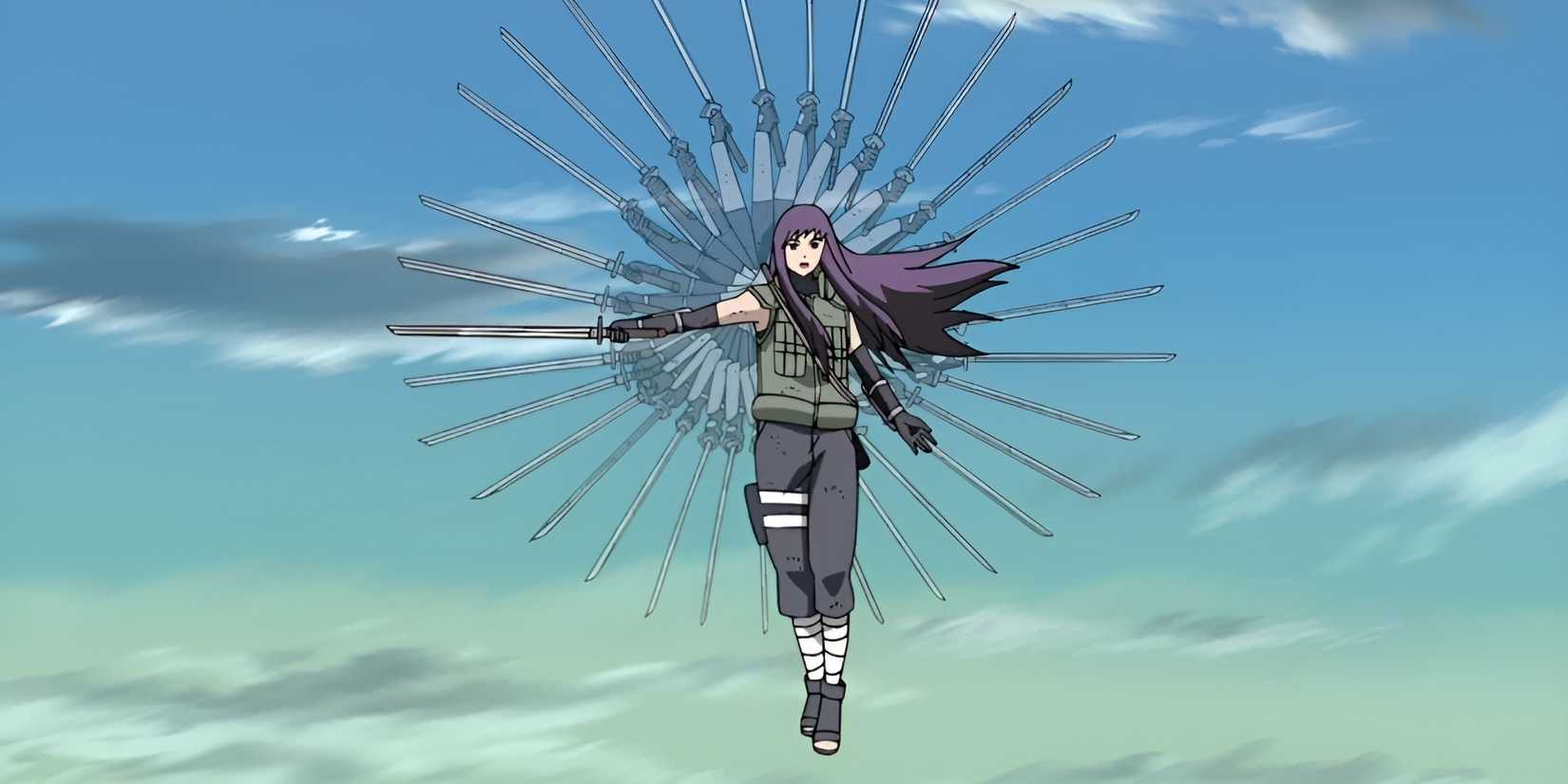 Image of Yugao Uzuki using her Hazy Moon Night ability in Naruto.