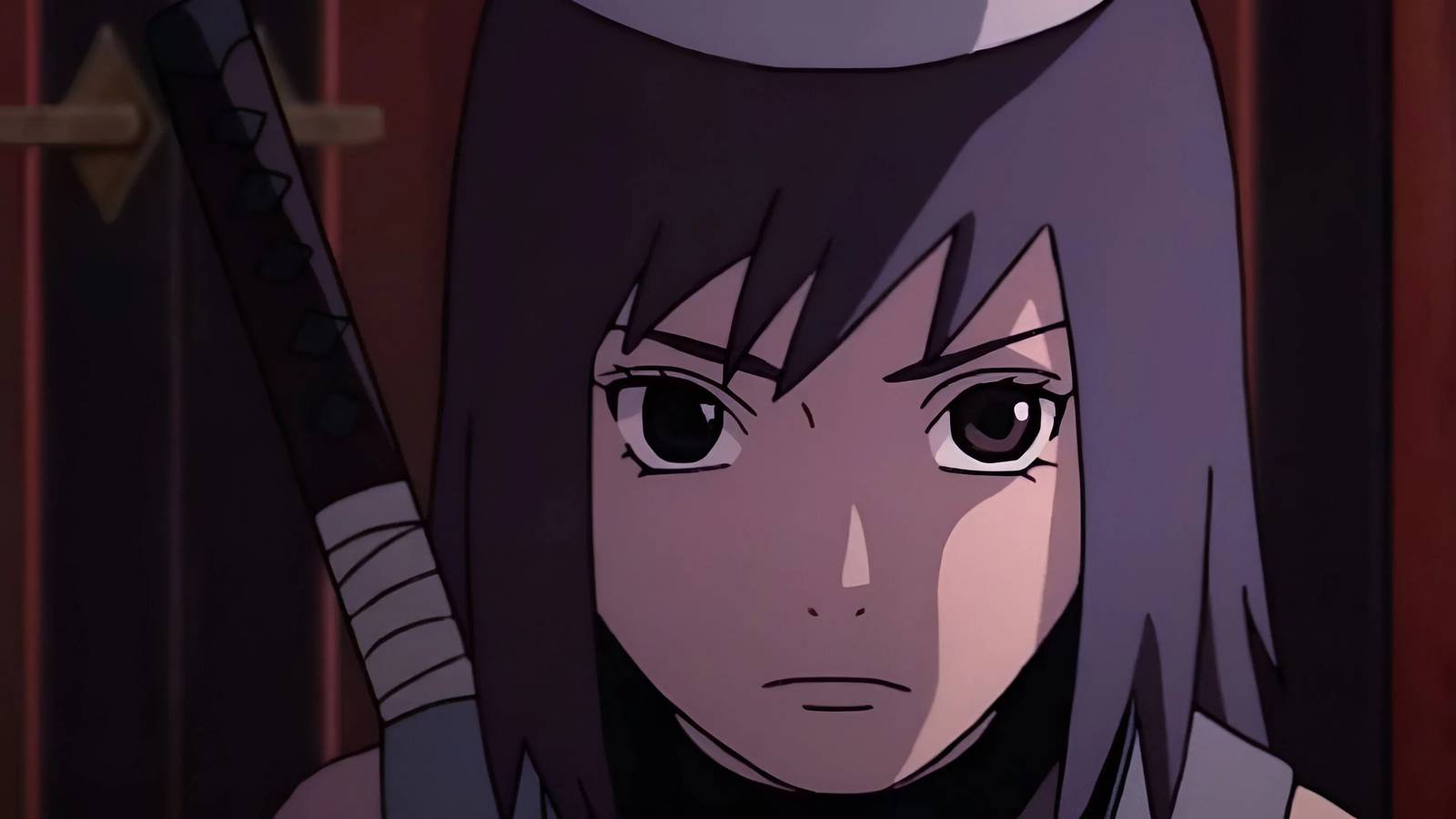 Image of a young Yugao Uzuki hiding in Naruto.