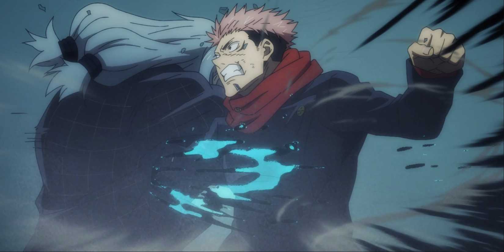 Yuji engages in close combat with Mahito.