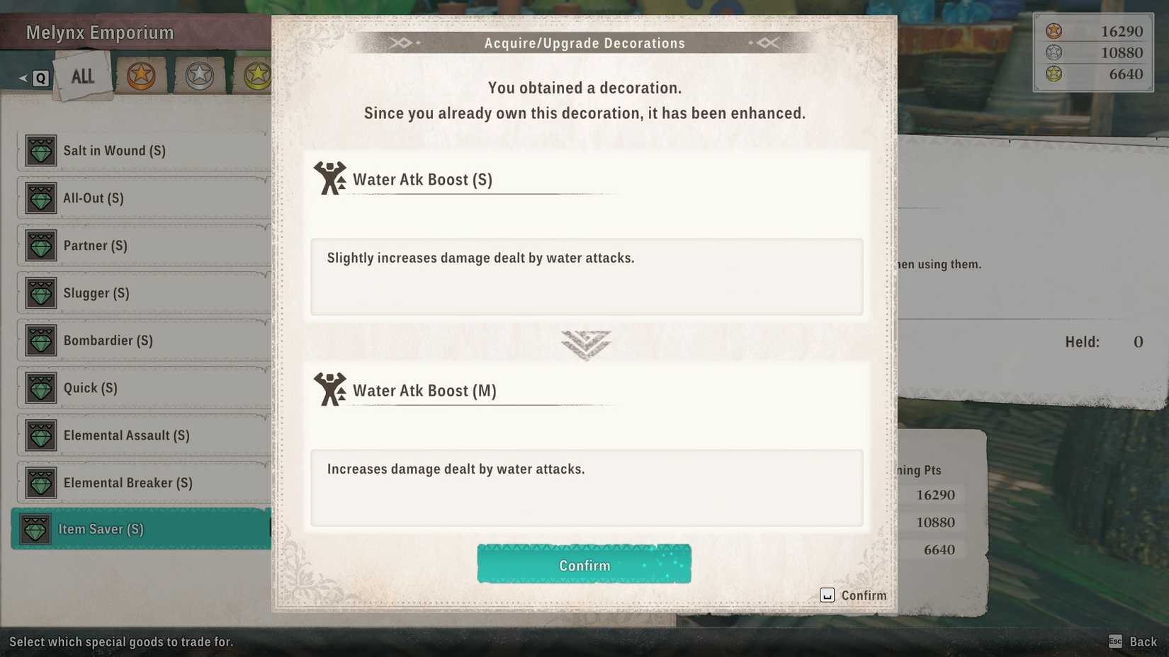 MH Stories 3 Upgrading Weapon Decoration