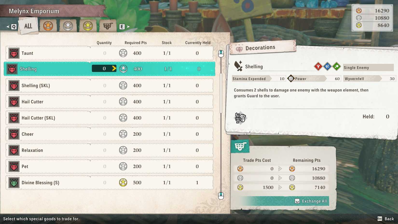 MH Stories 3 Buying weapon skills