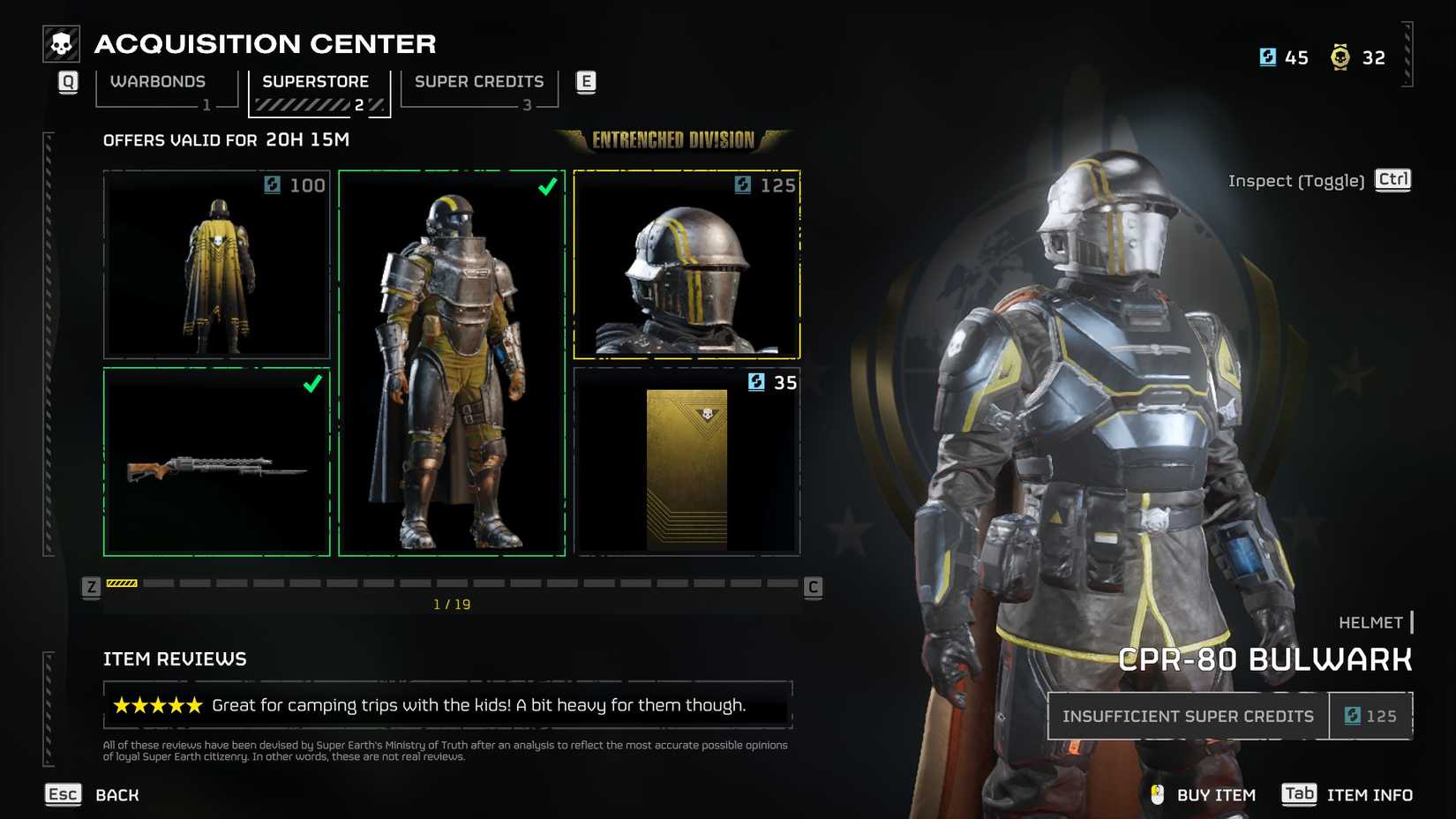 HD2 Bulwark हेलमेट