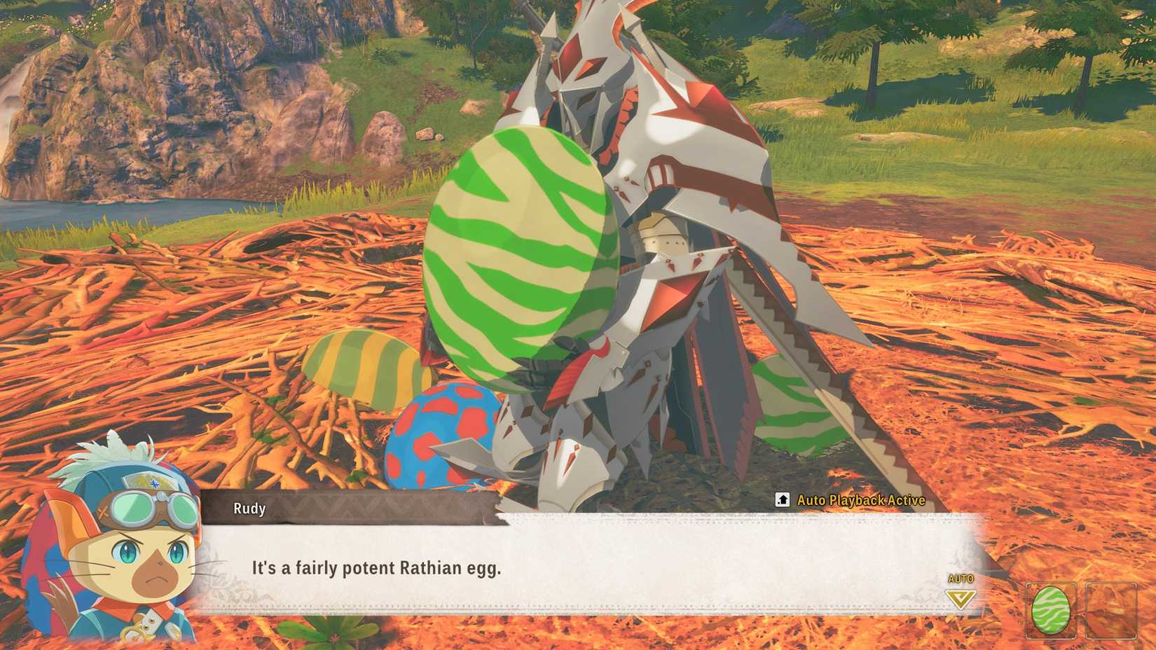 MH Stories 3 Picking Up Rathian Egg