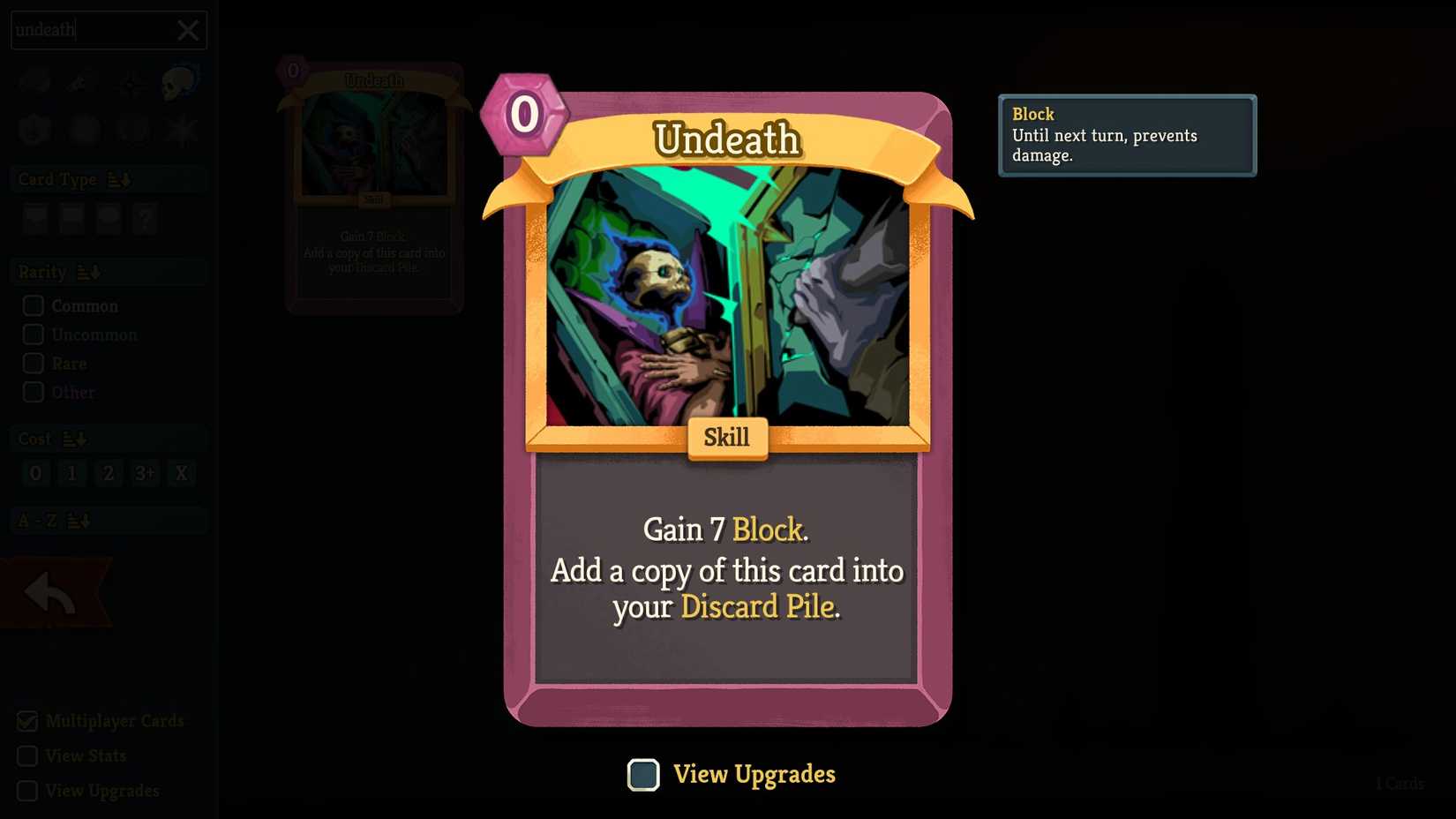 StS 2 Undeath card