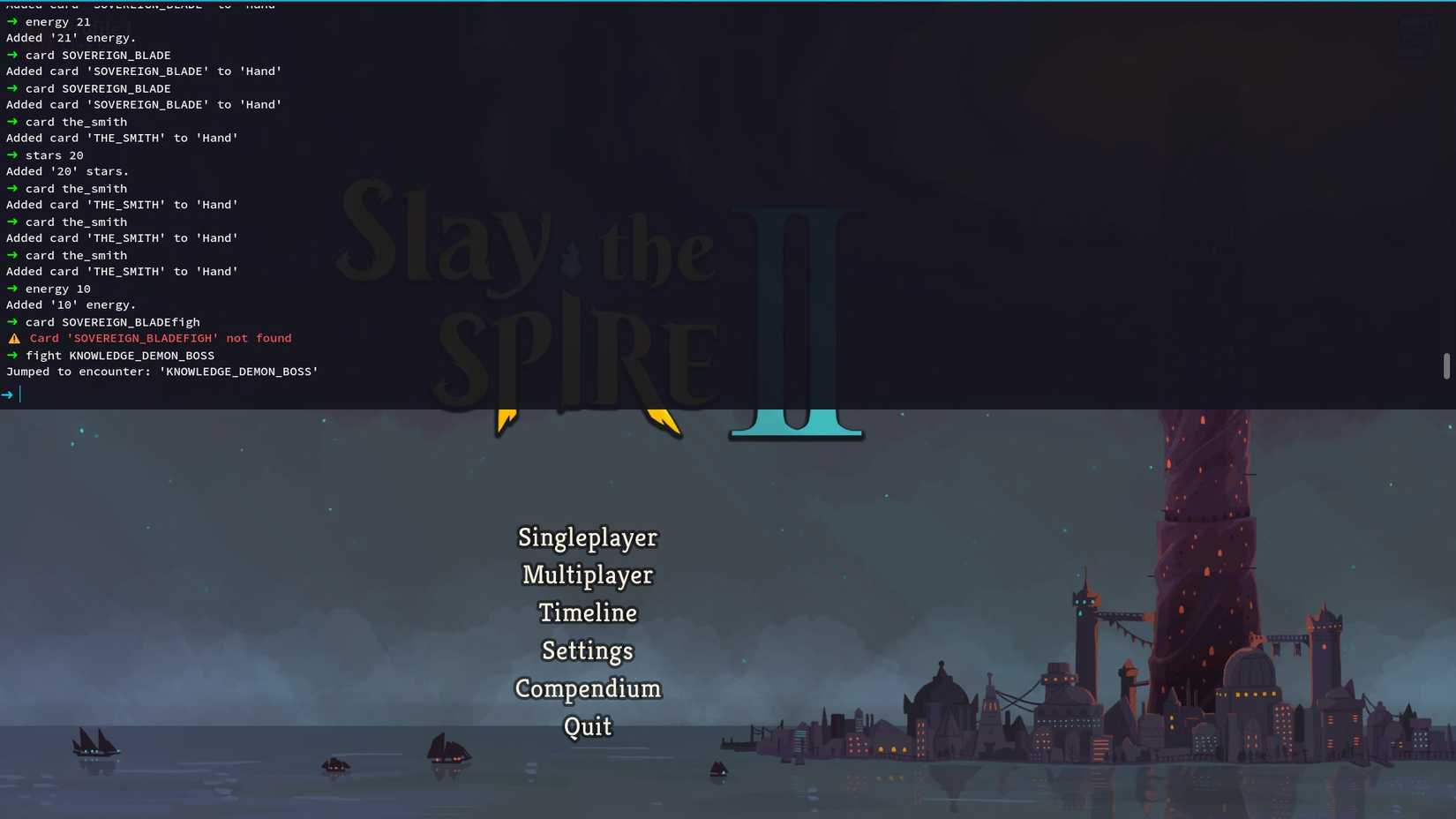StS 2 Dev Console Preview