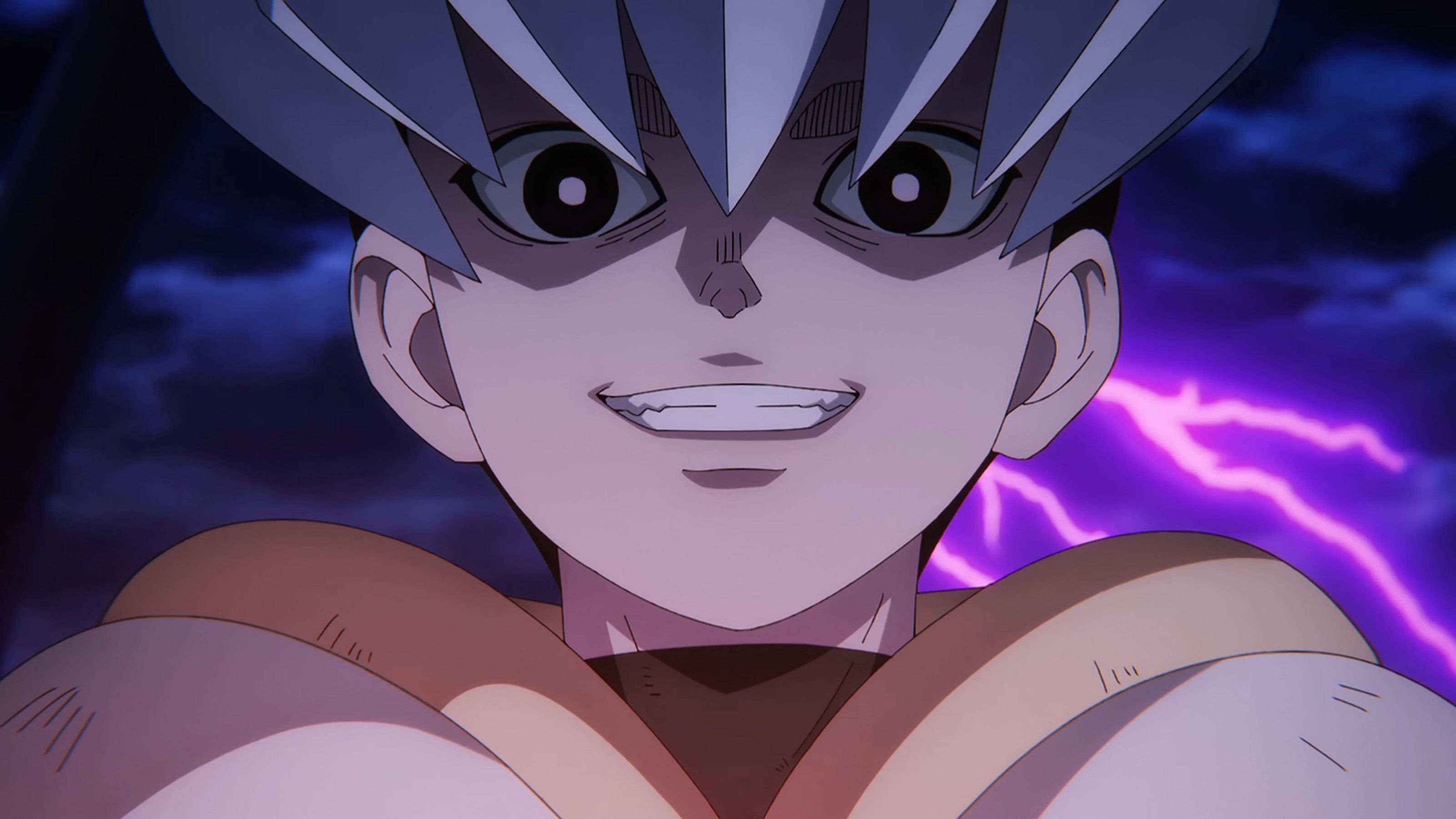 A member of the white-clad cult smiles