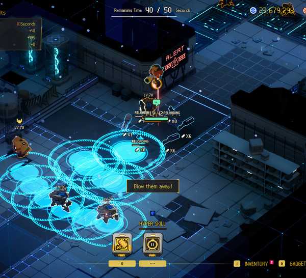 A screenshot from Ascend to Zero showing how the game's time-based abilities work in action