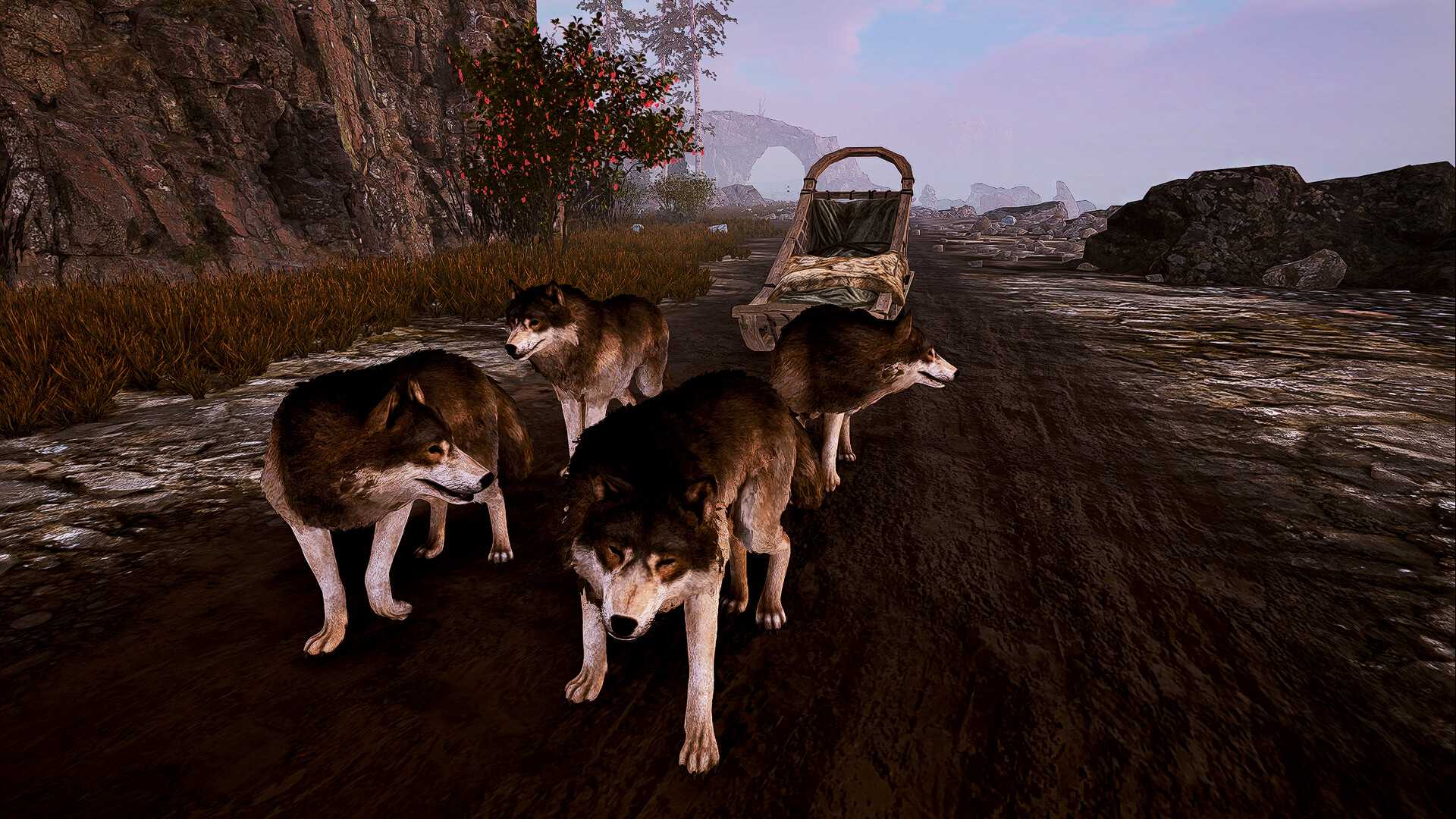 Anjing-anjing di Alaska Gold Fever untuk petualangan Red Dead Valheim game