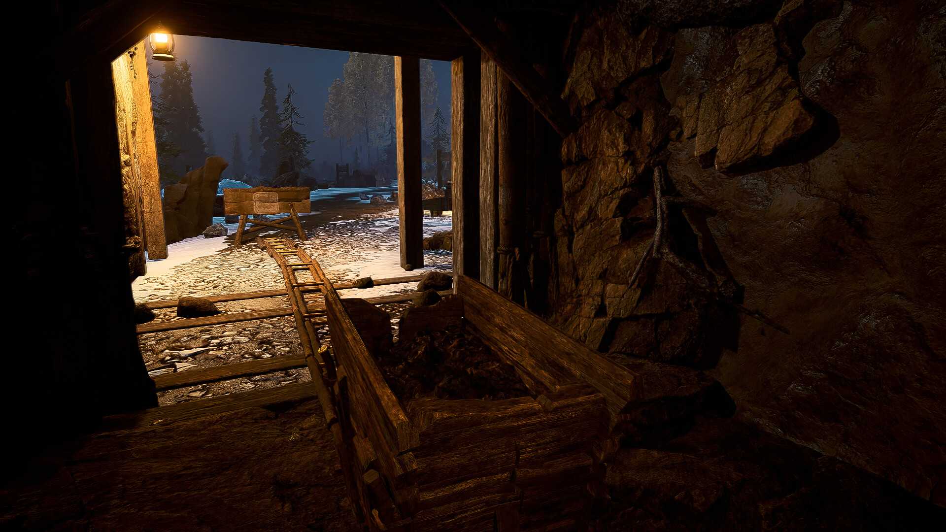 Pemandangan di dalam tambang Alaska Gold Fever