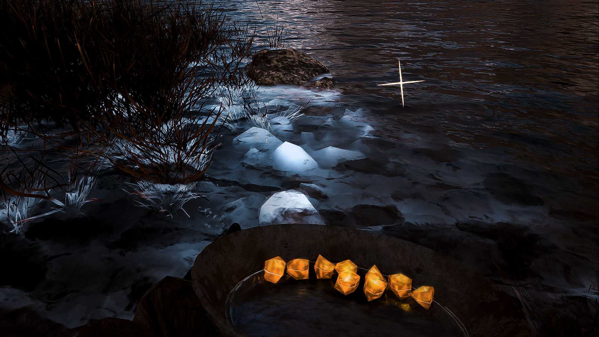 Pemandangan sungai di Gold Rush game Alaska Gold Fever