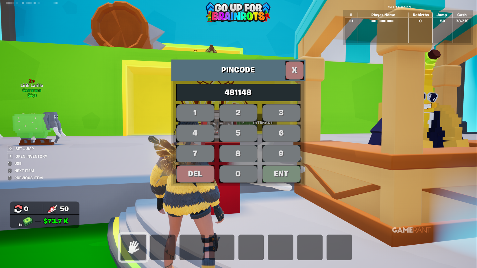 All Go Up For Brainrots Cheats in Fortnite - in-game screenshot