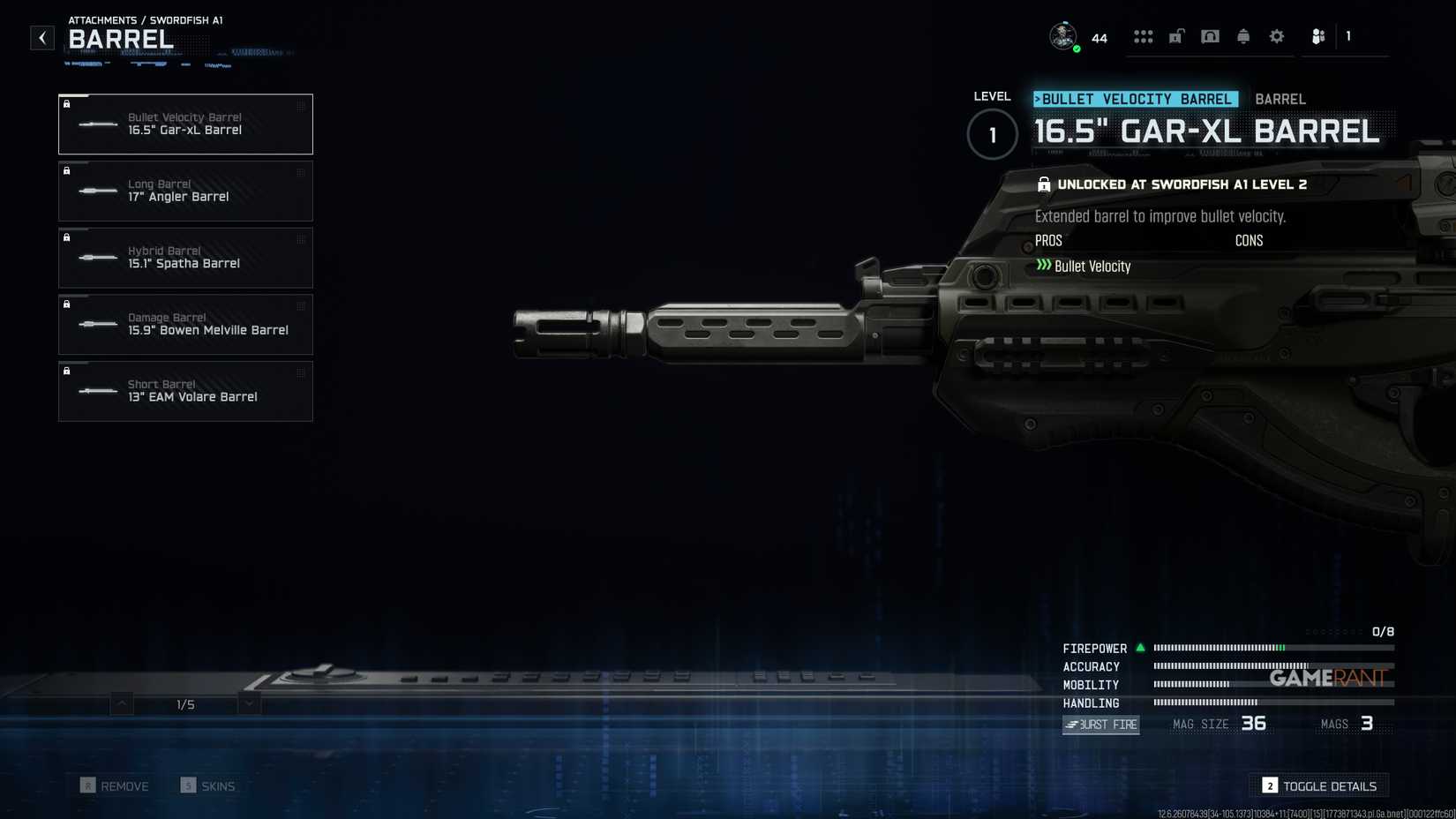 All Swordfish A1 Barrels - Black Ops 7