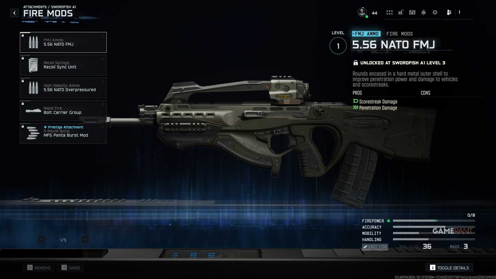 All Swordfish A1 Fire Mods - Black Ops 7