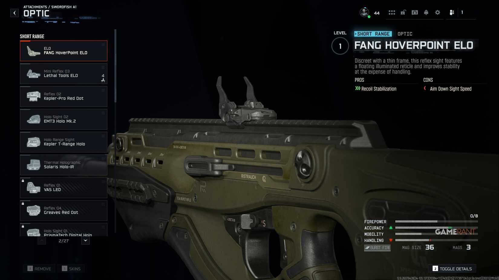 All Swordfish A1 Optics - Black Ops 7