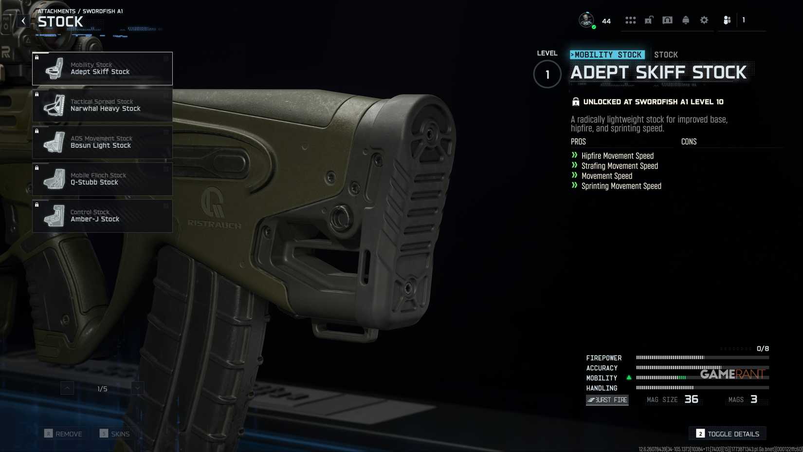 All Swordfish A1 Stocks - Black Ops 7