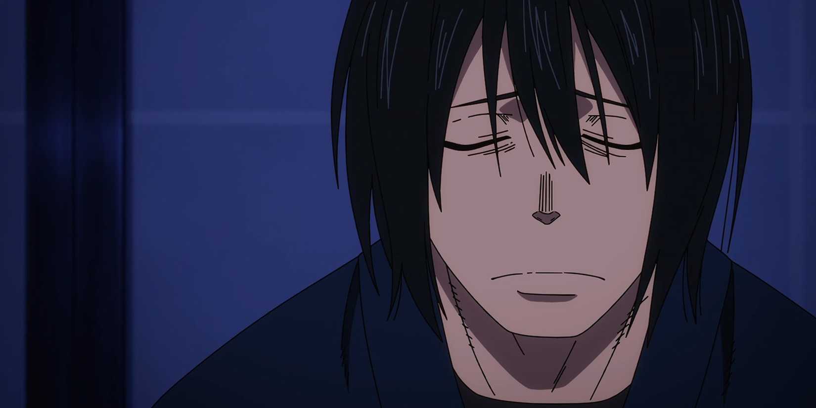 Benimaru Shinmon's eyes are closed.