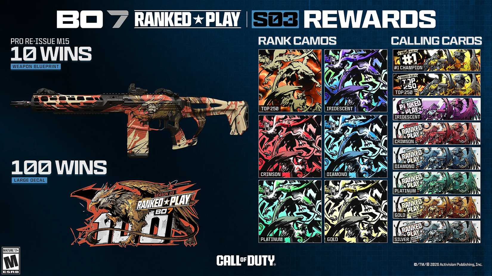 All Season 3 Ranked Play Rewards in Black Ops 7 & Warzone