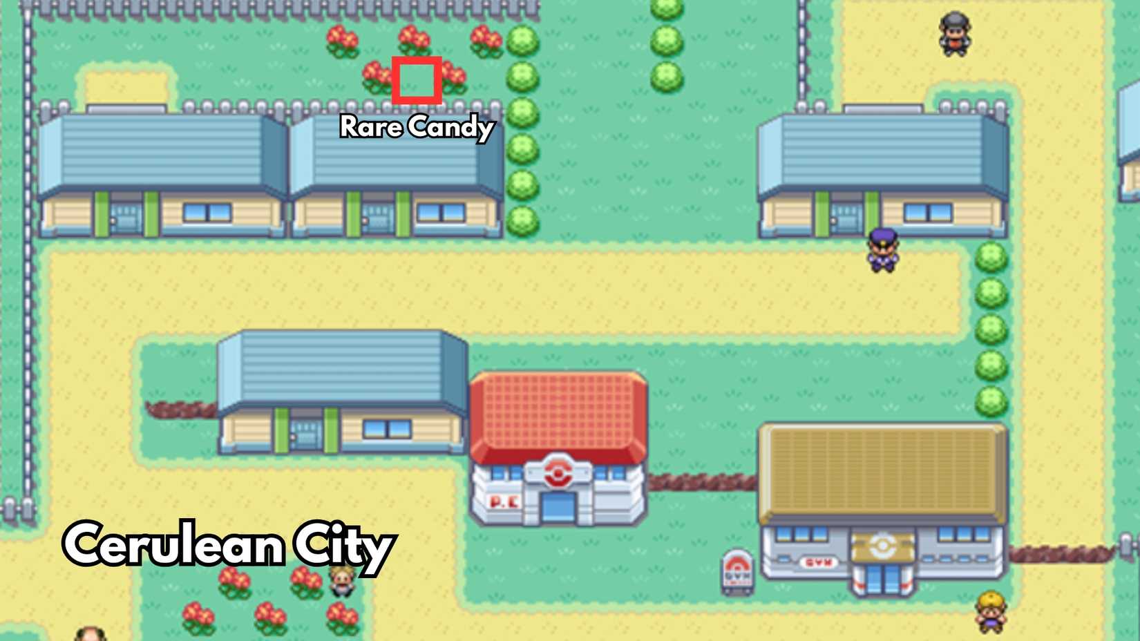 Cerulean City rare candy location pokemon firered leafgreen