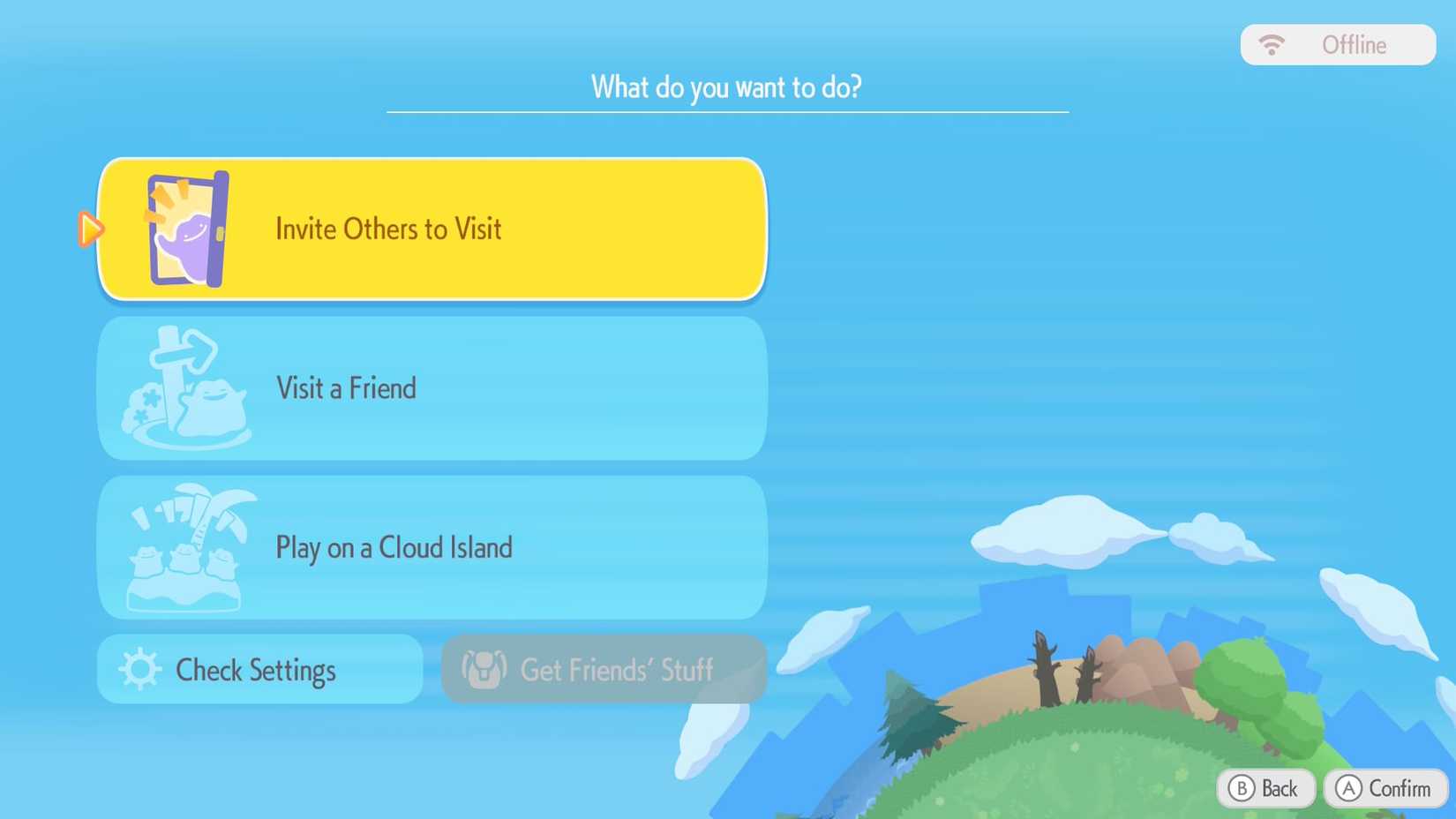 cloud island option in link playback menu