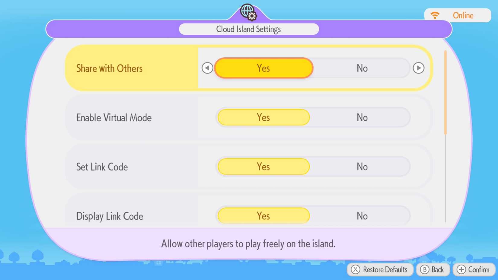 setting up a cloud island in pokopie