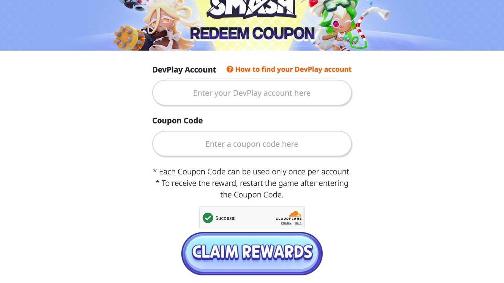 CookieRun OvenSmash Code Page