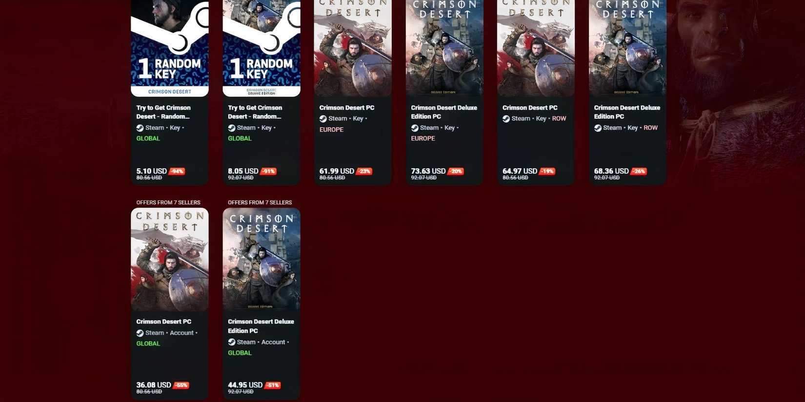 Crimson Desert deals on G2A