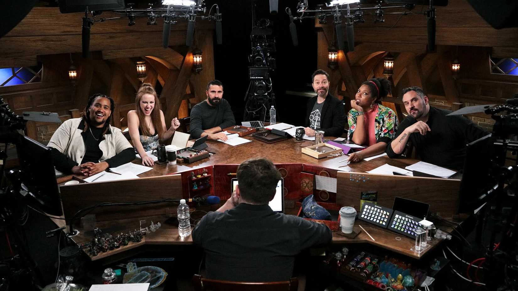 Critical Role Exandria Unlimited Disaster Cast Lou Wilson Marisha Ray Louise Carazo Sam Riegel Abria Iangar Travis Willingham Brennan Lee Mulligan