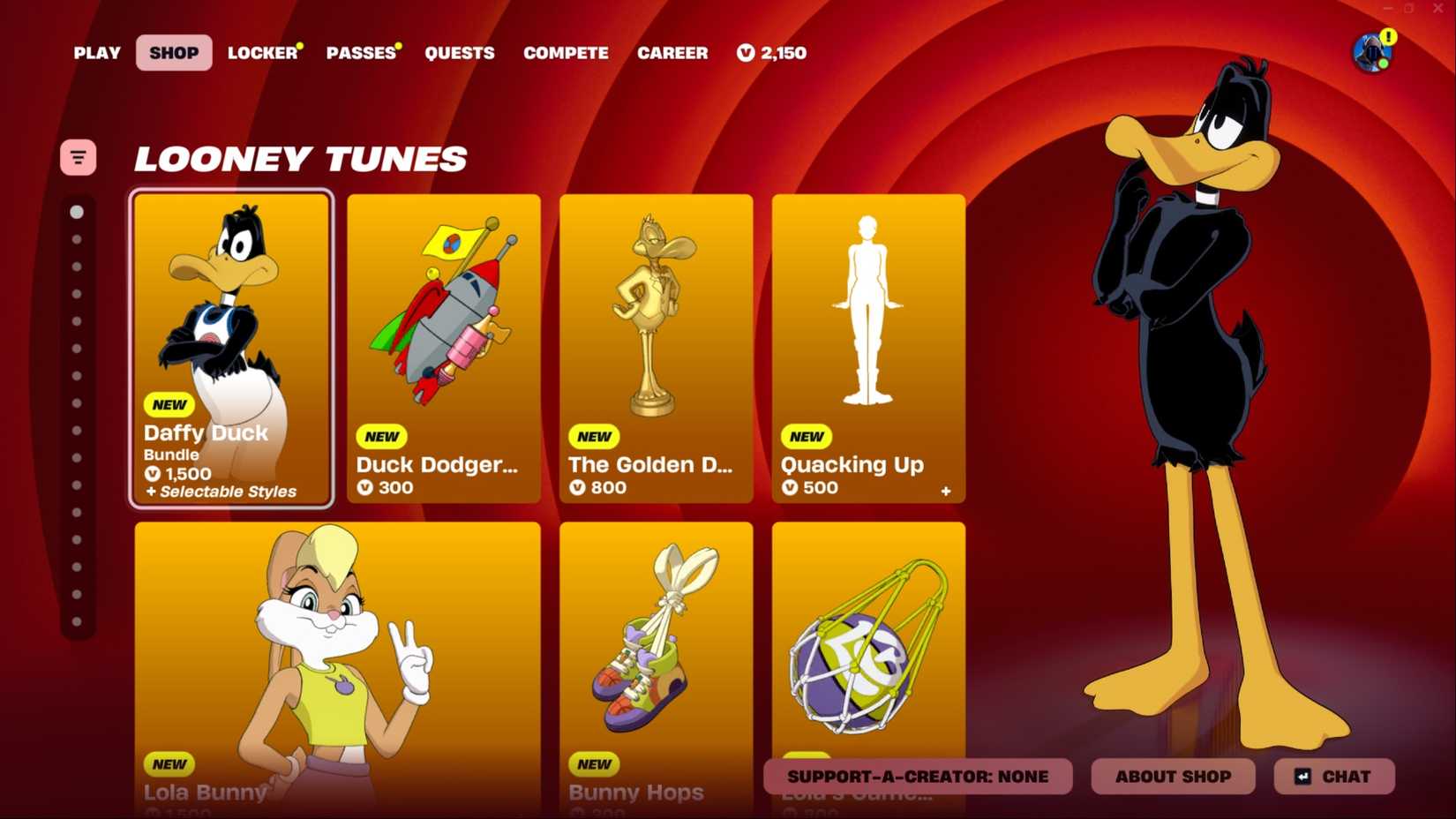 daffy duck fortnite item shop