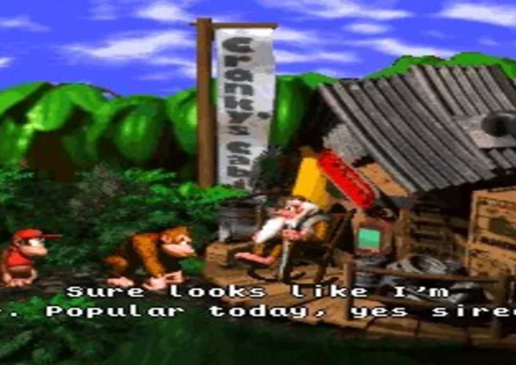 Donkey Kong Country Speaking With Cranky Kong