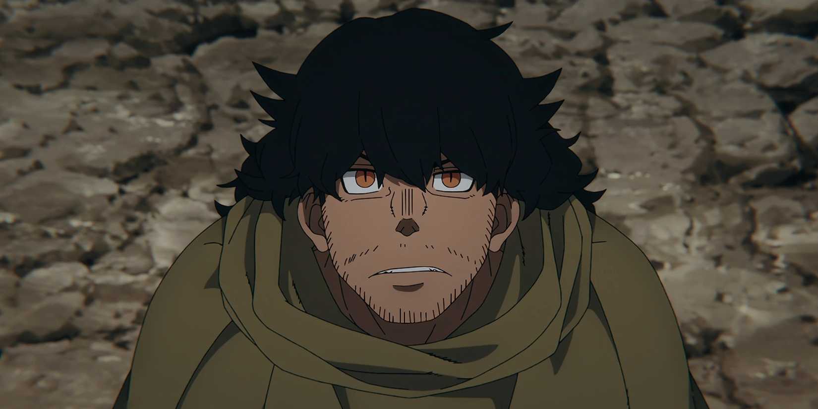 The dragon looks up while wearing his robes.