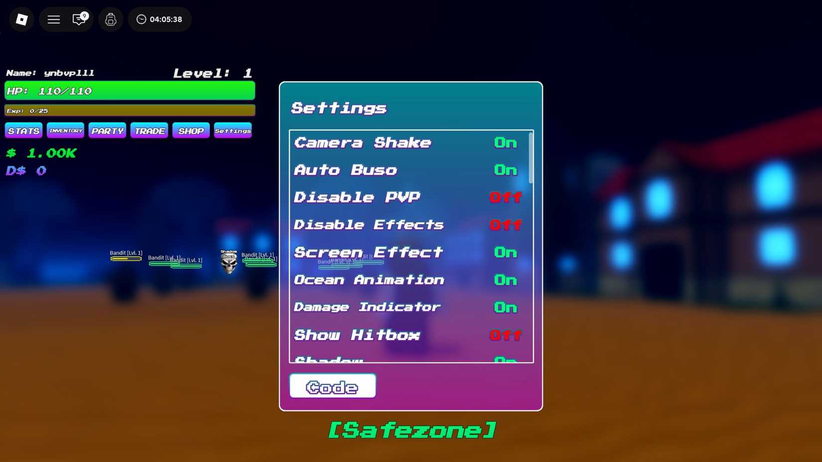 Dudung Universe the codes tab 