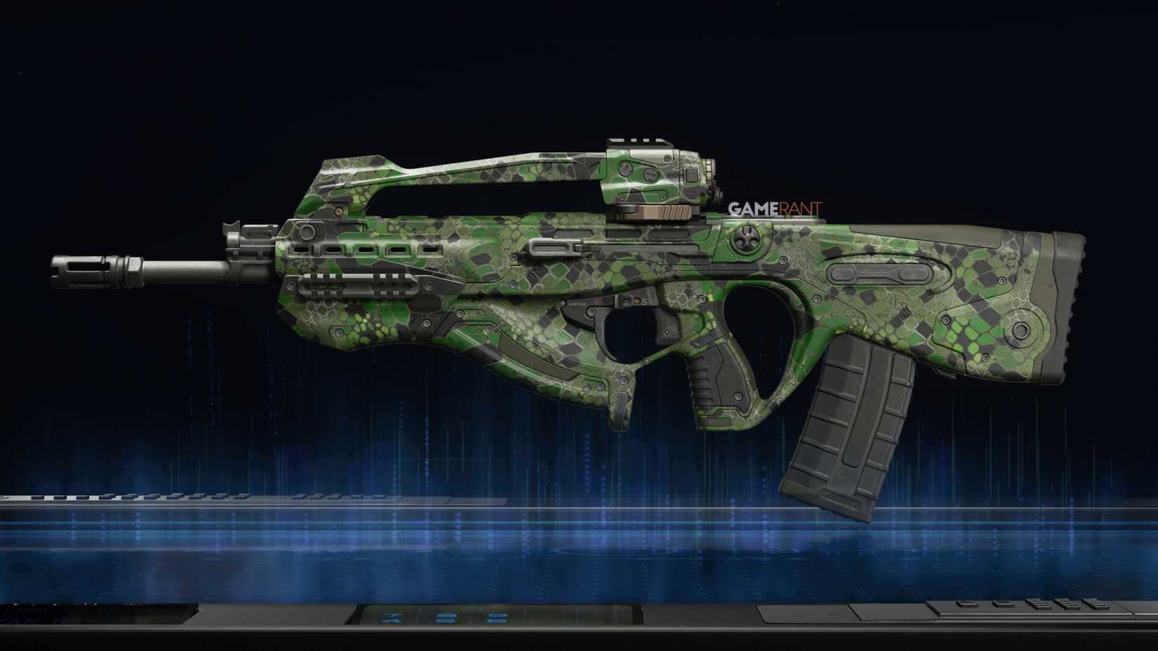 Emerald Snake Camo preview on the Swordfish A1 - Black Ops 7