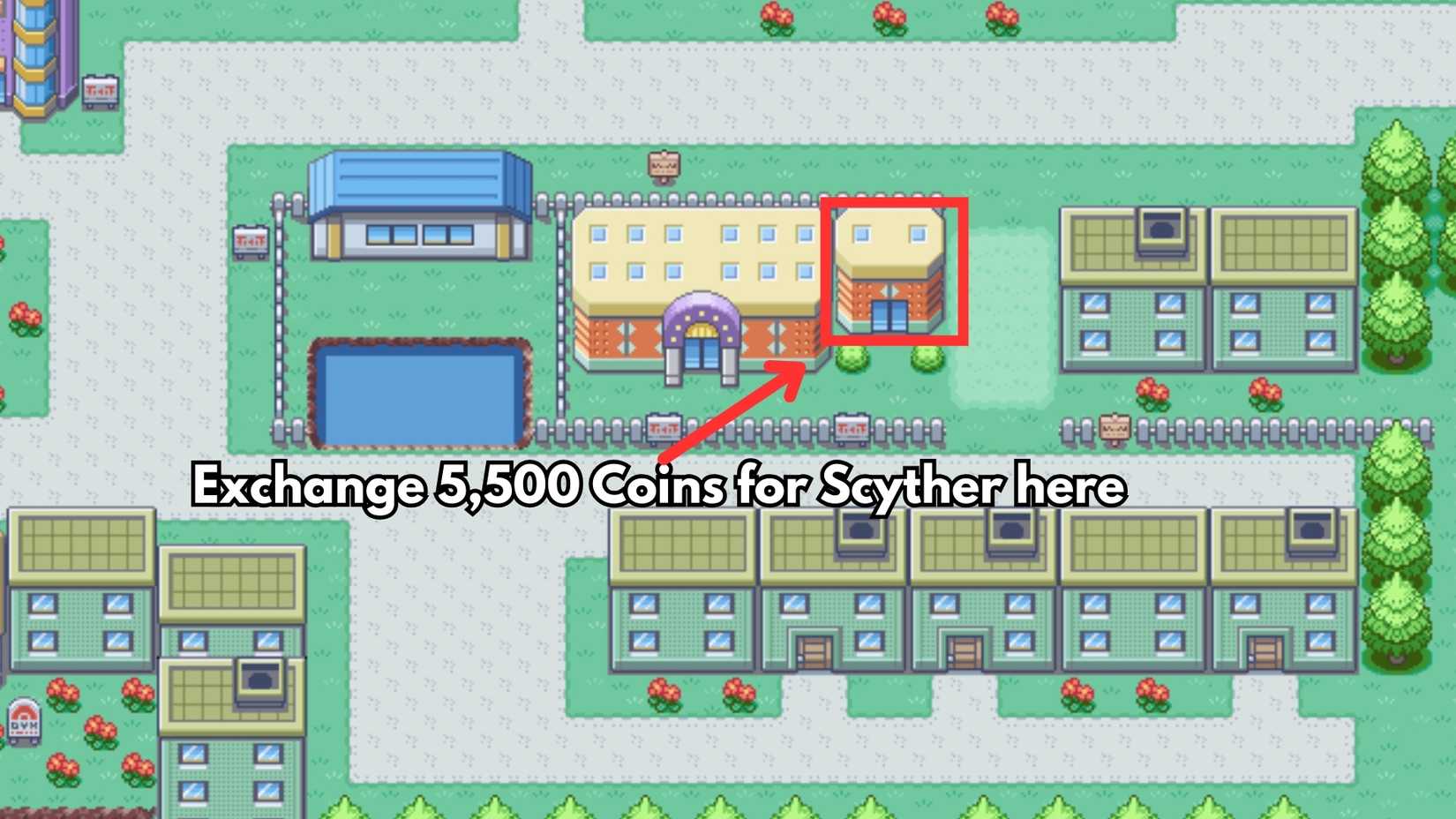 Exchange 5,500 Coins for Scyther pokemon firered leafgreen