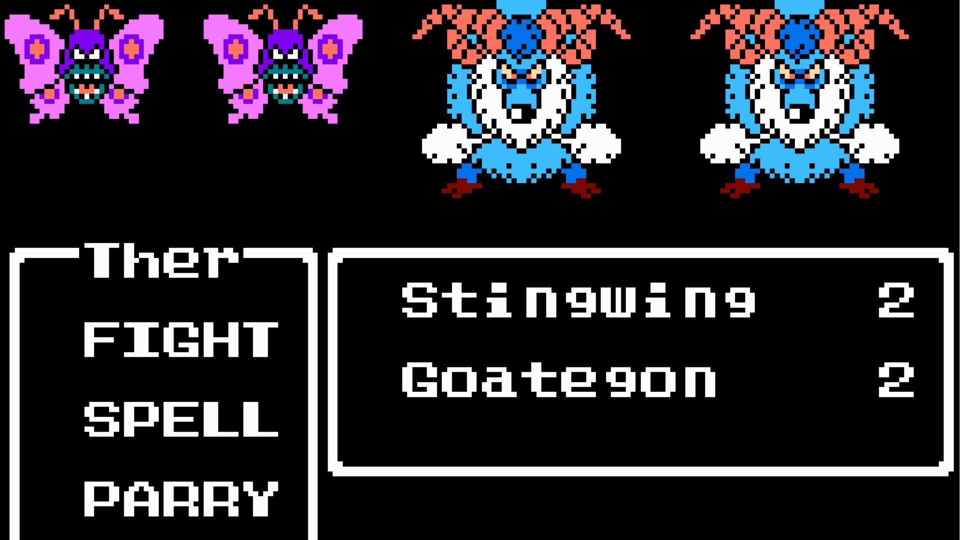 Fighting a battle in Dragon Quest 3 (NES)
