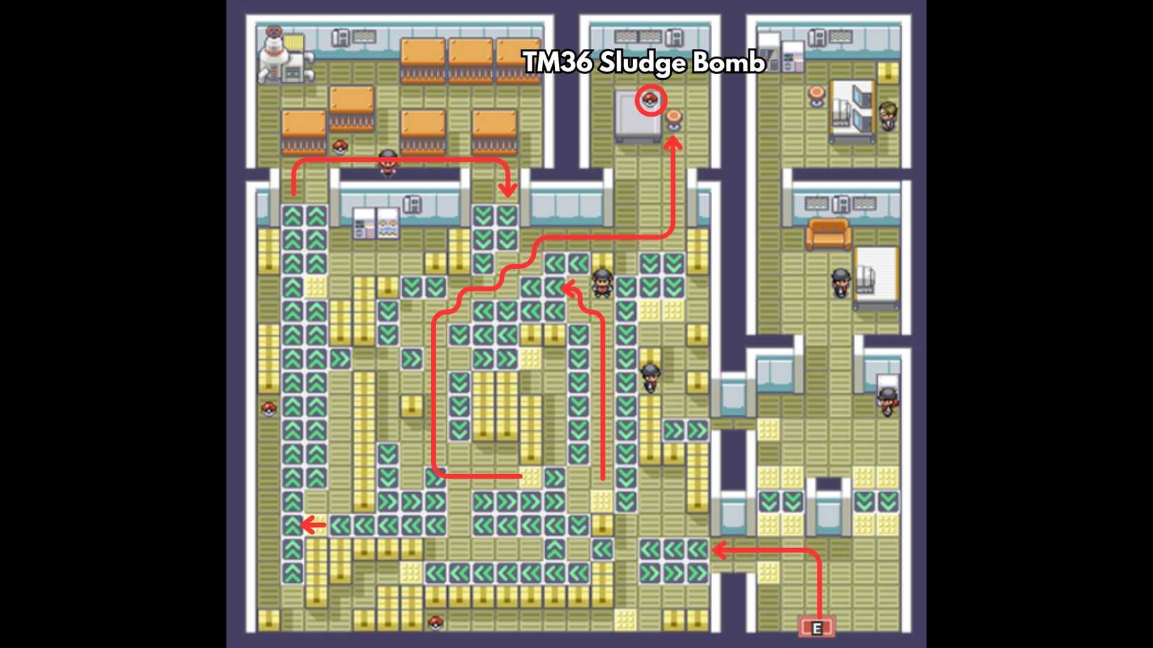 five island rocket warehouse tm36 sludge bomb in pokemon firered leafgreen