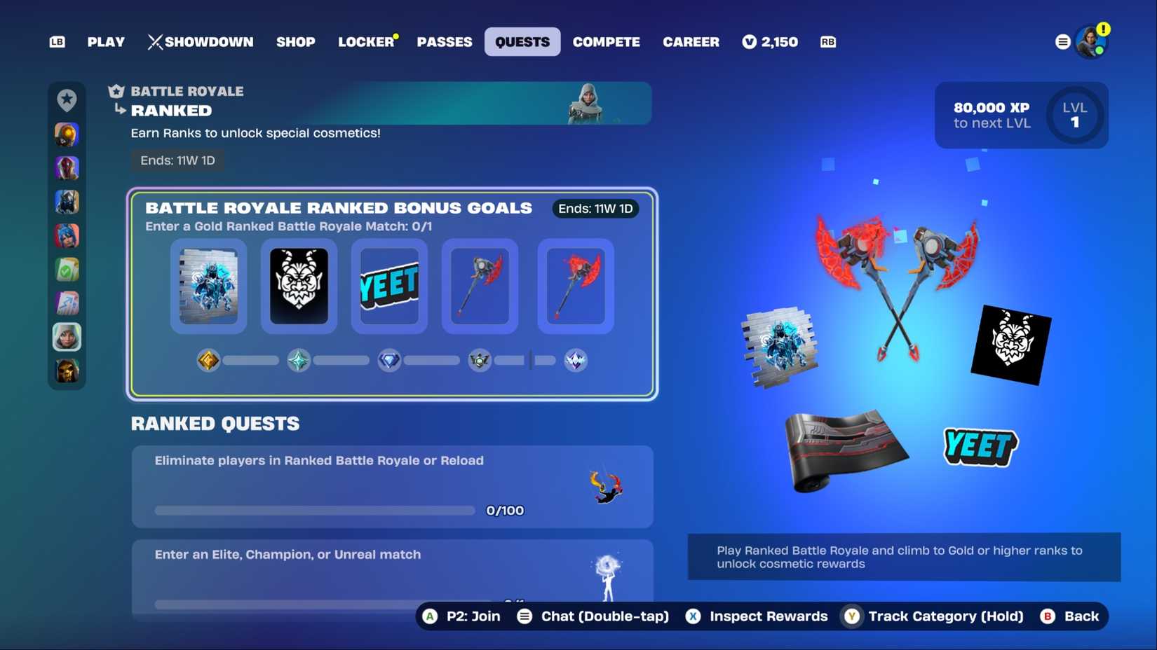 fortnite chapter 7 season 2 rewards ranked