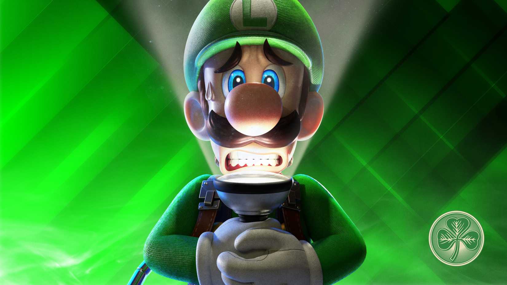 luigi with green background