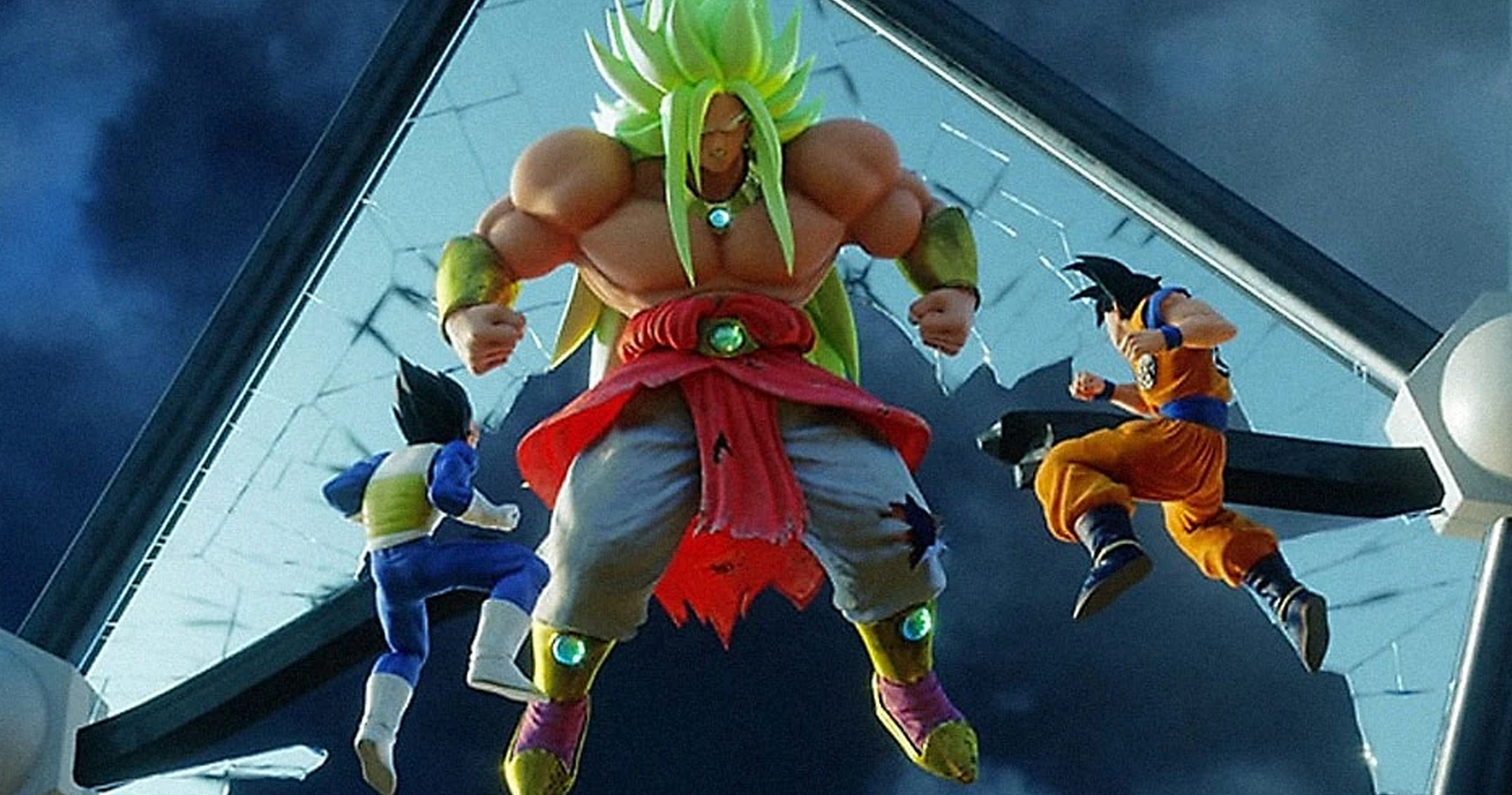 God Broly vs Vegeta and Goku