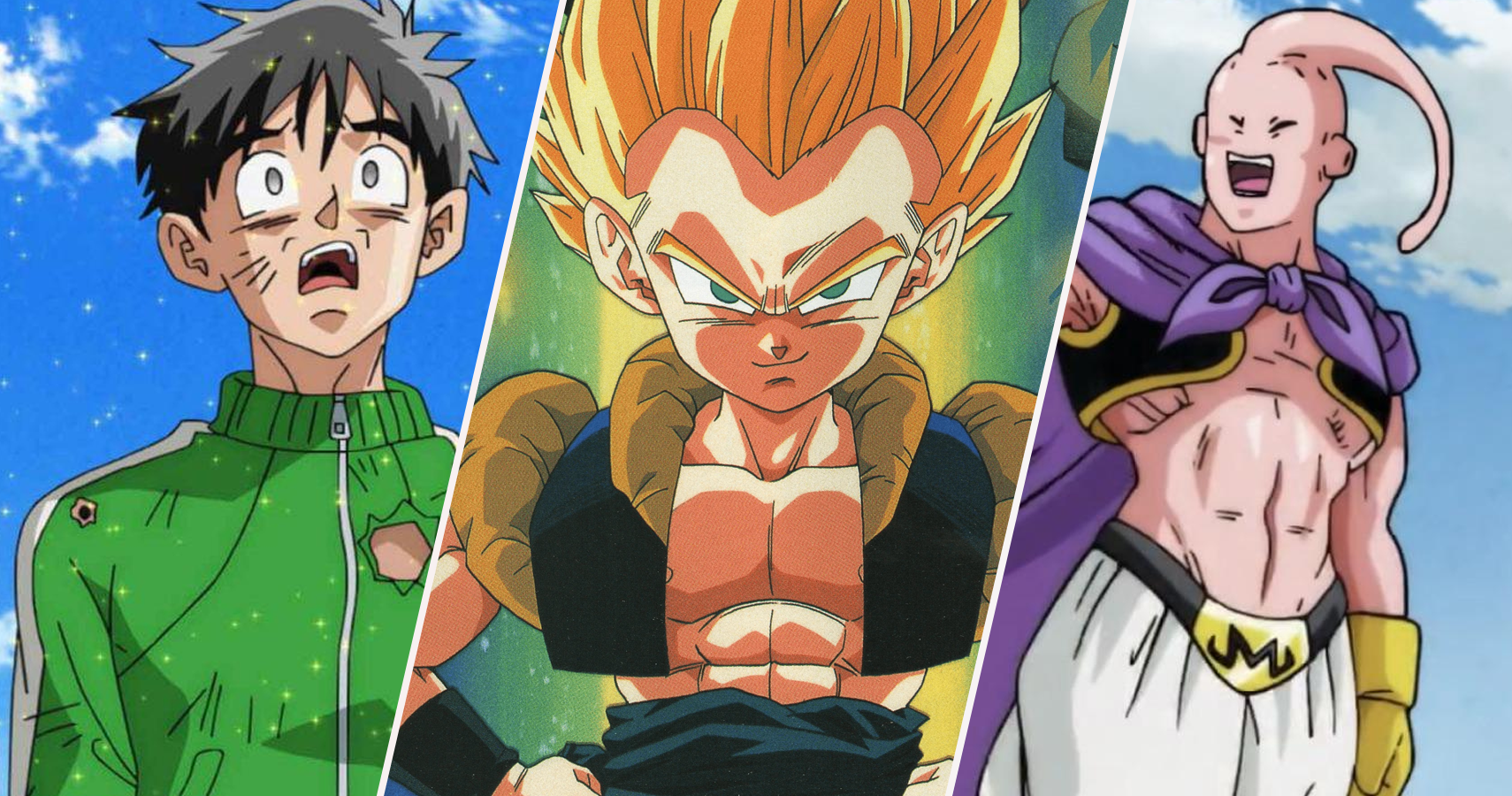 Gohan in Resurrection F, Super Saiyan Gotenks, and Fit Buu