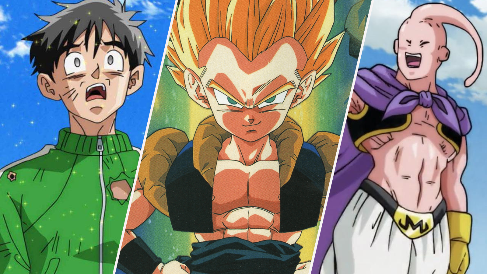 Gohan in Resurrection F, Super Saiyan Gotenks, and Fit Buu