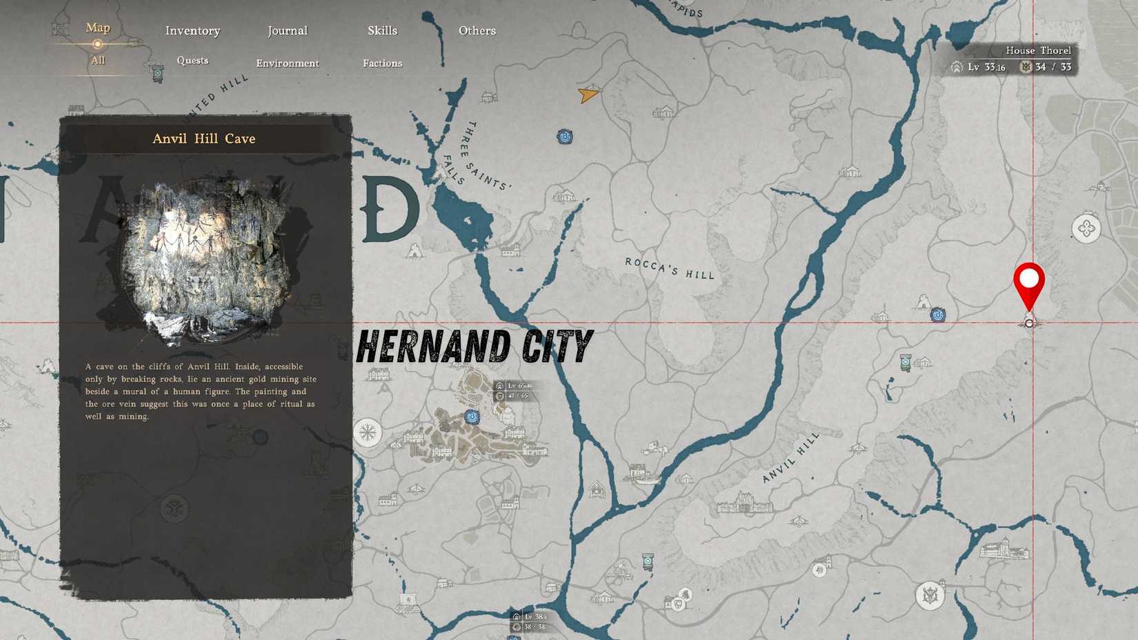 Where to find gold in the Hernand Crimson Desert