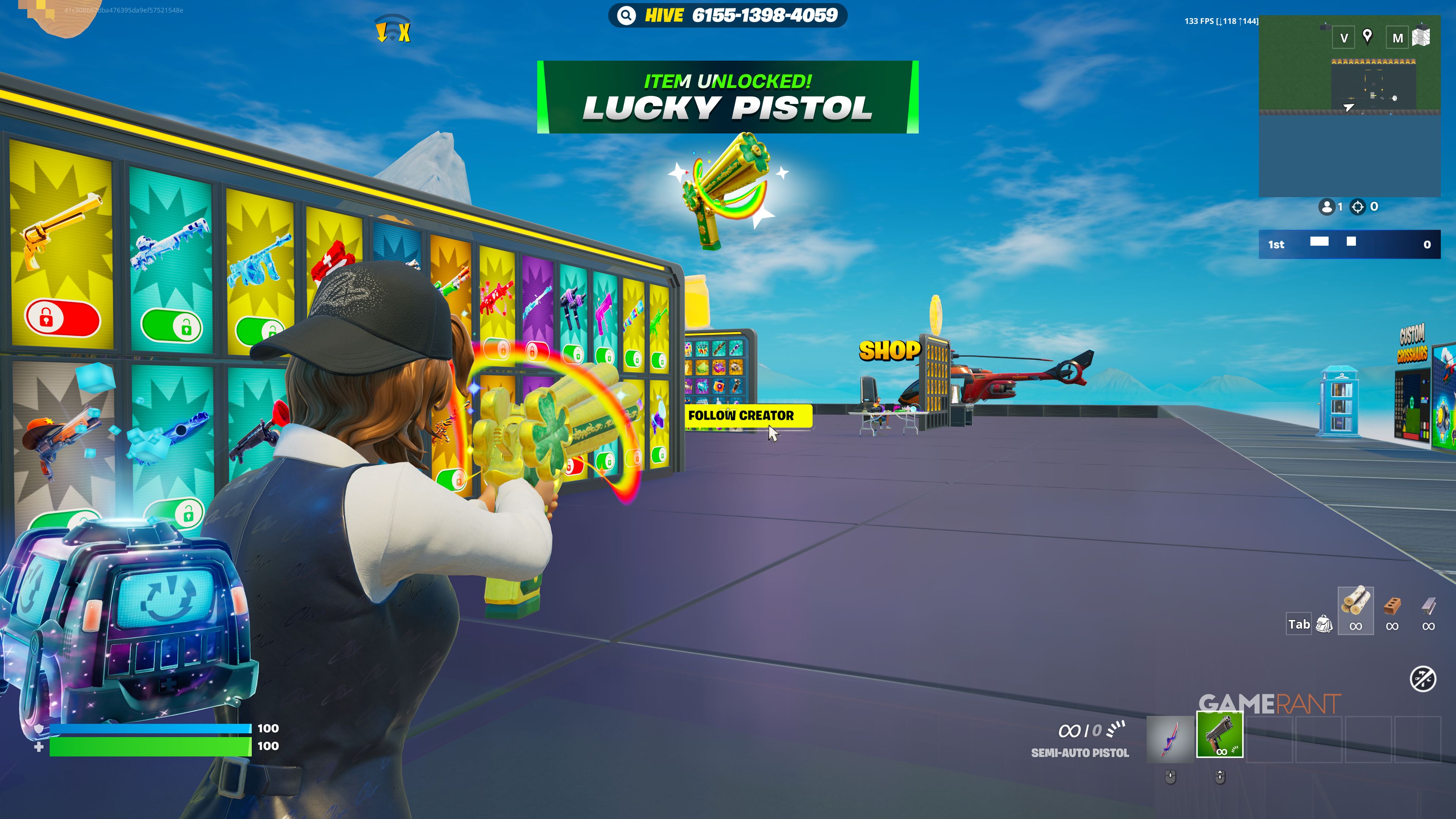 چۆن دەمانچەی Lucky Pistol - Fortnite 1v1 بەدەست بهێنیت لەگەڵ Every Gun - 2
