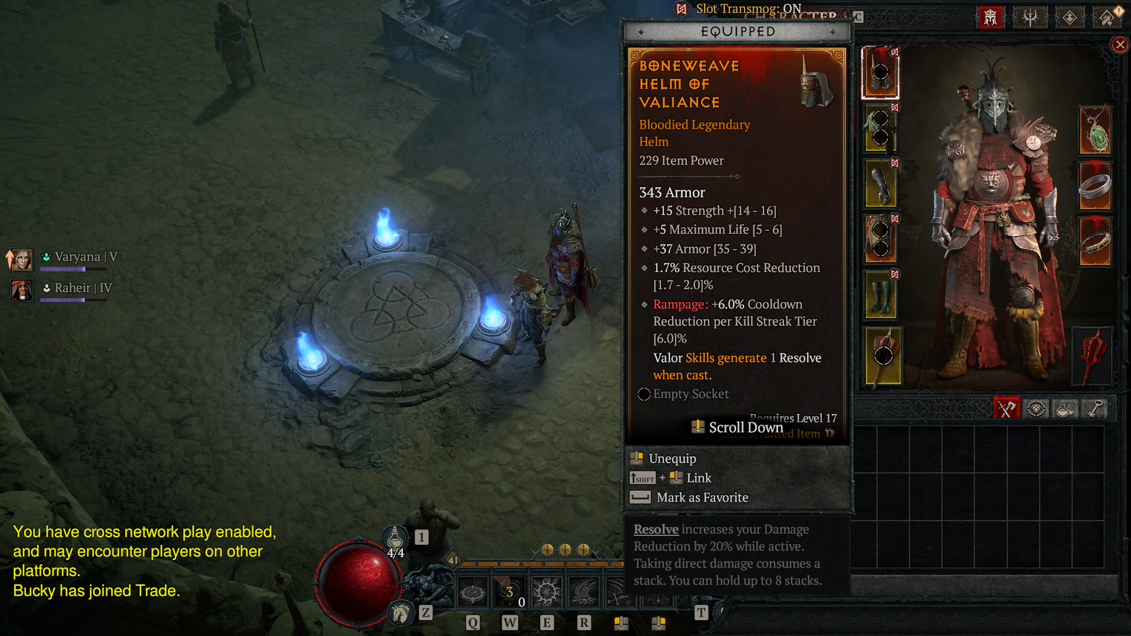 D4 Bloodied Legendary Helmet