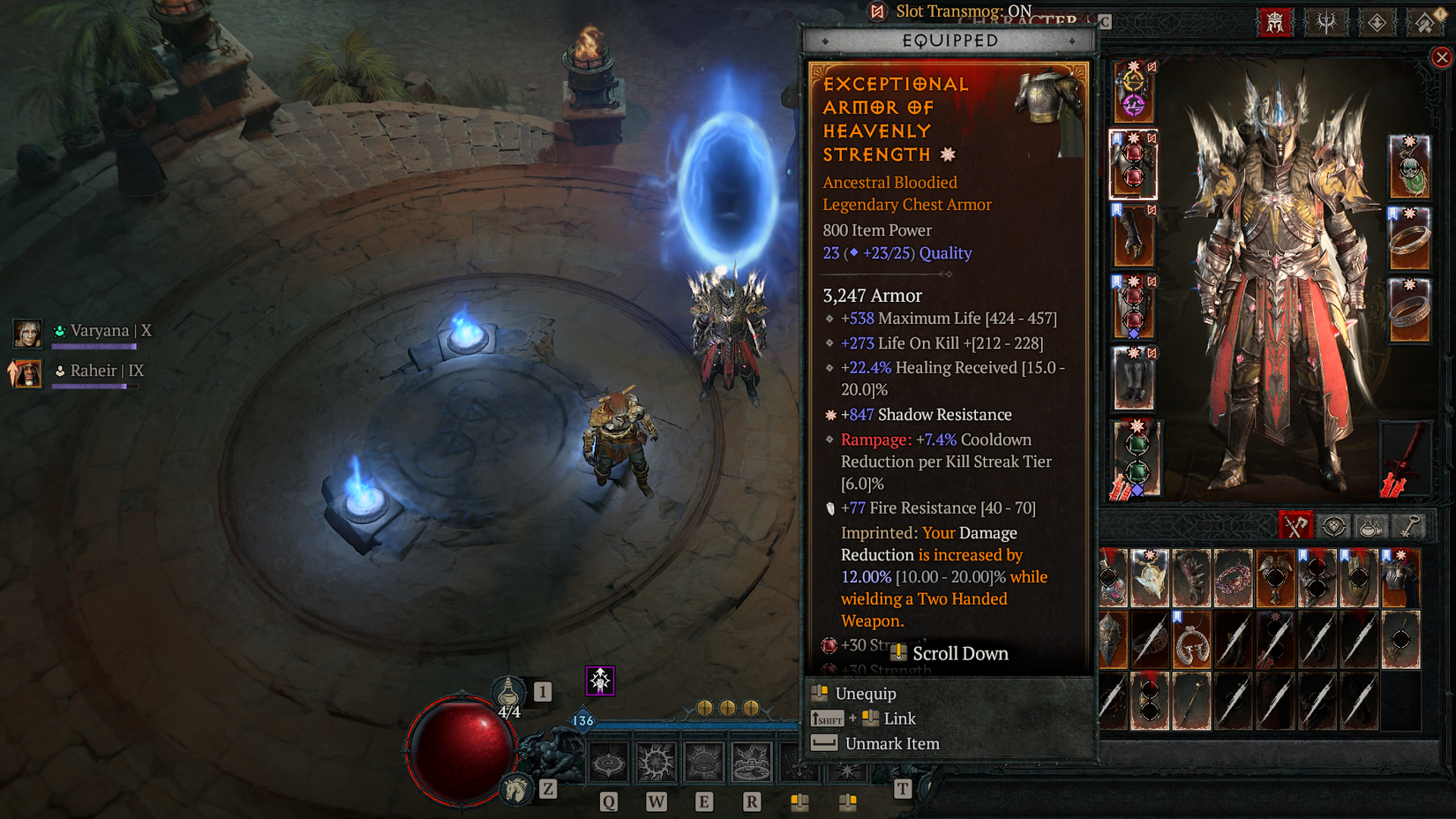 D4 Heavenly Strength Legendary Armor