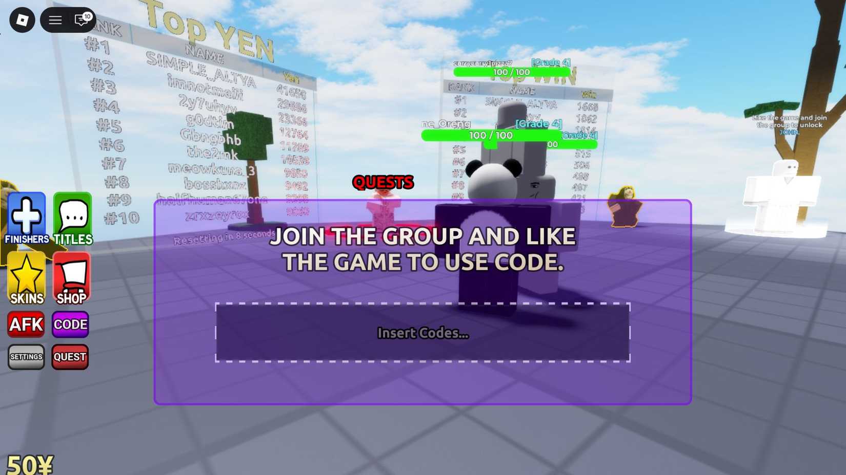 Jujutsu Randomizer the codes tab