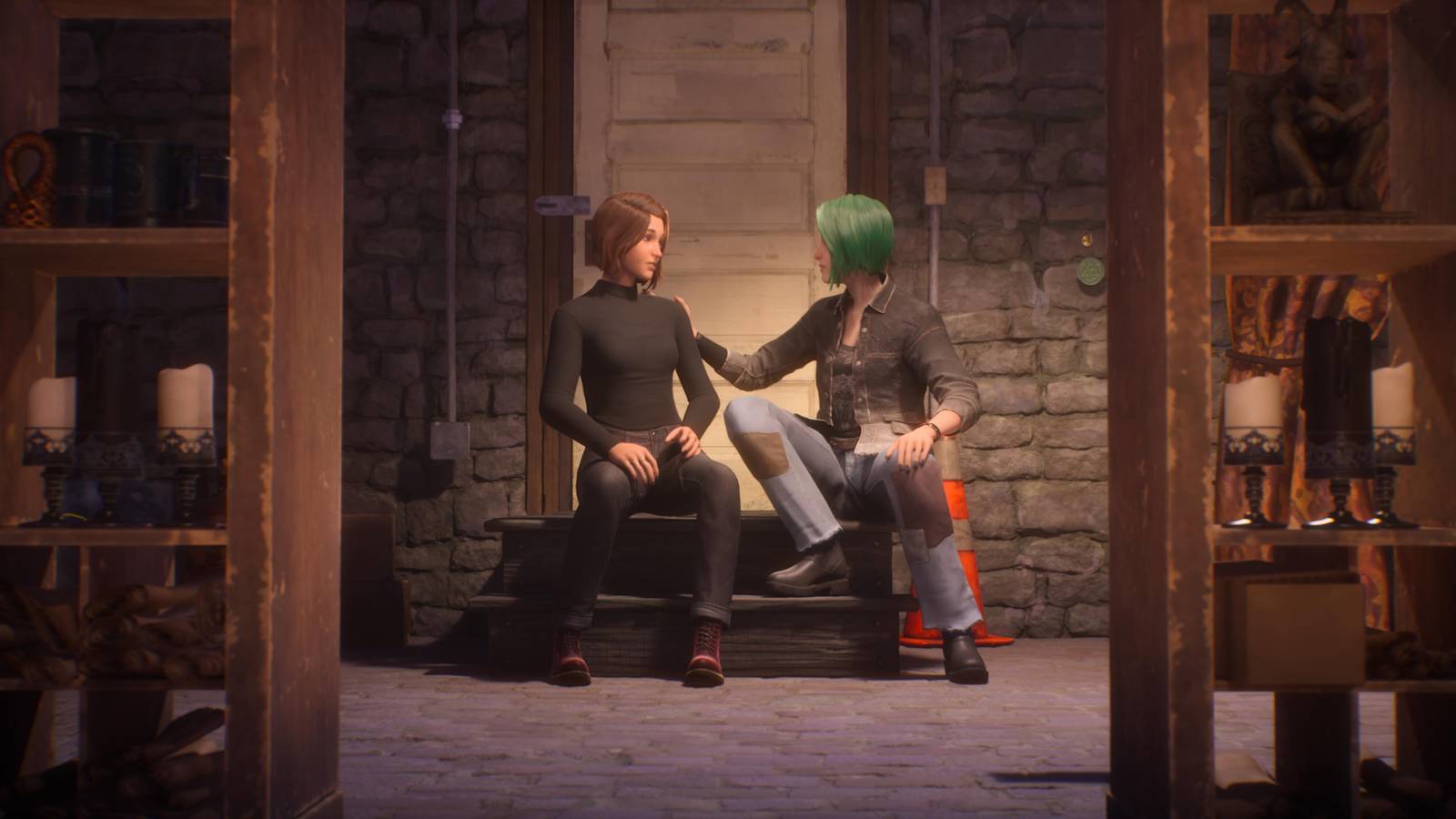 life is a special reunion depicting max and chloe in the basement