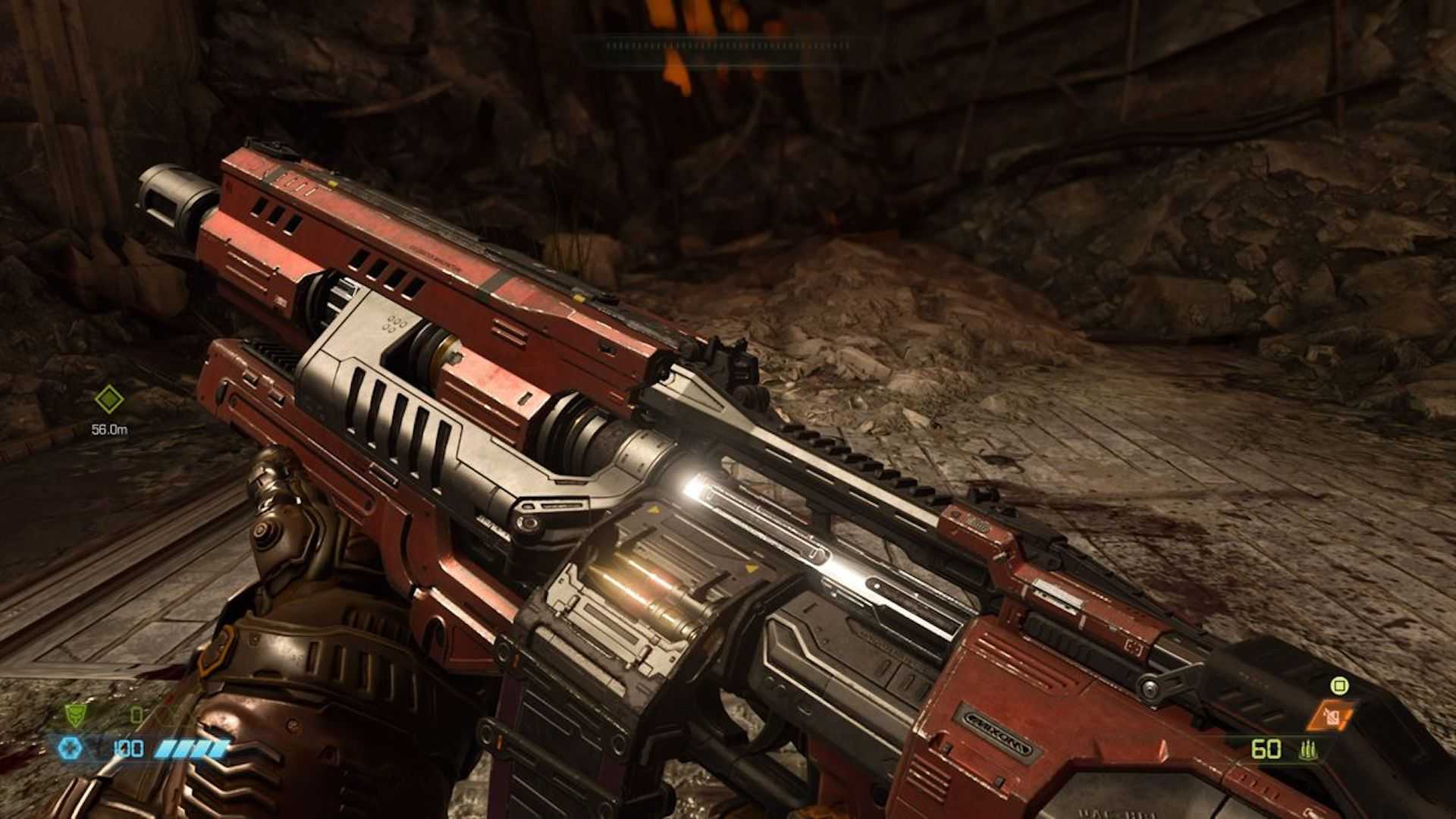 Looking at a gun in Doom Eternal (2020)