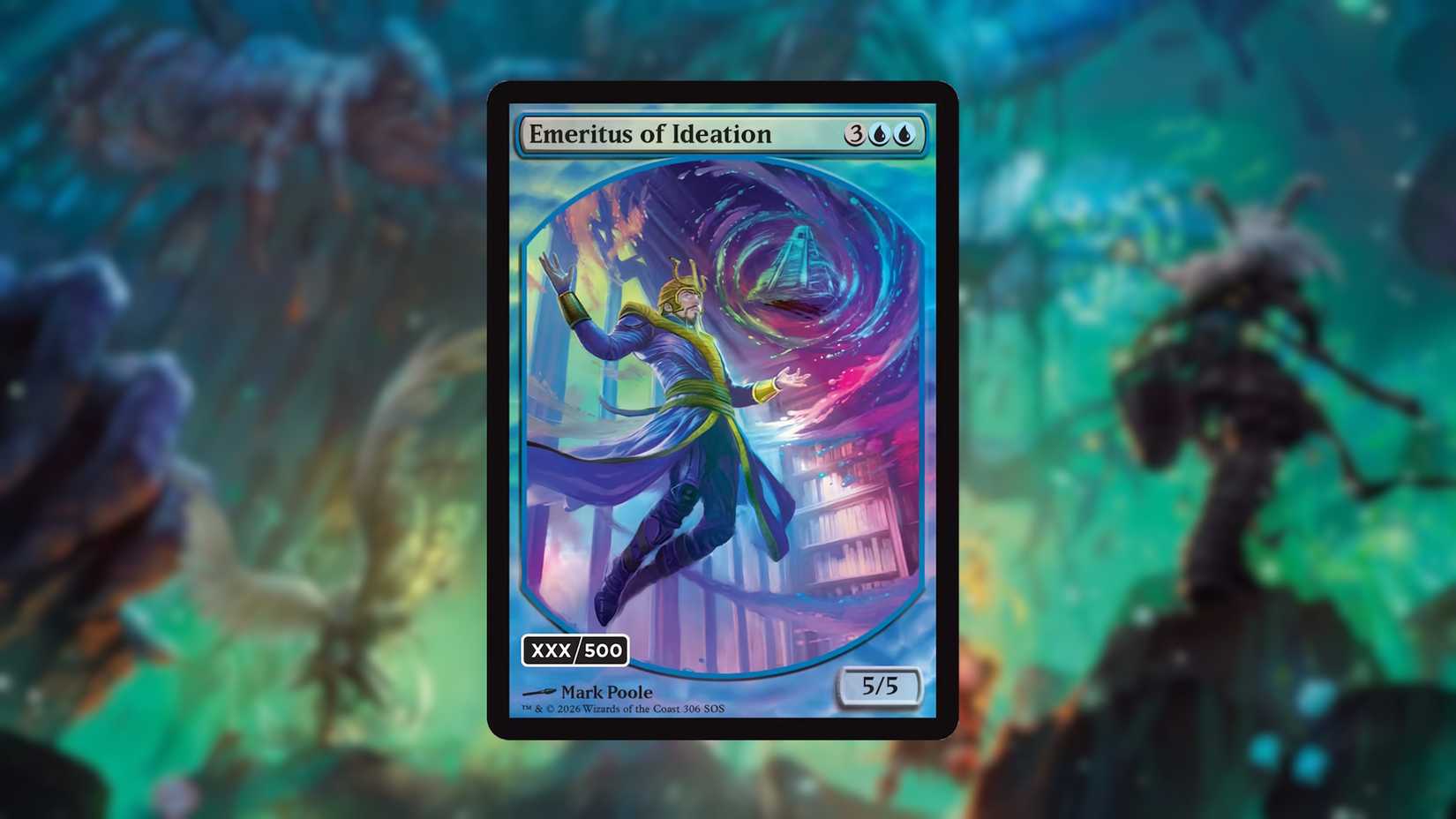 The serialized Emeritus of Ideation in Secrets of Strixhaven