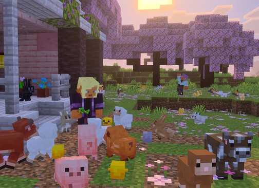Multiple player characters and baby bombs in Minecraft's Tiny Takeover game drop.